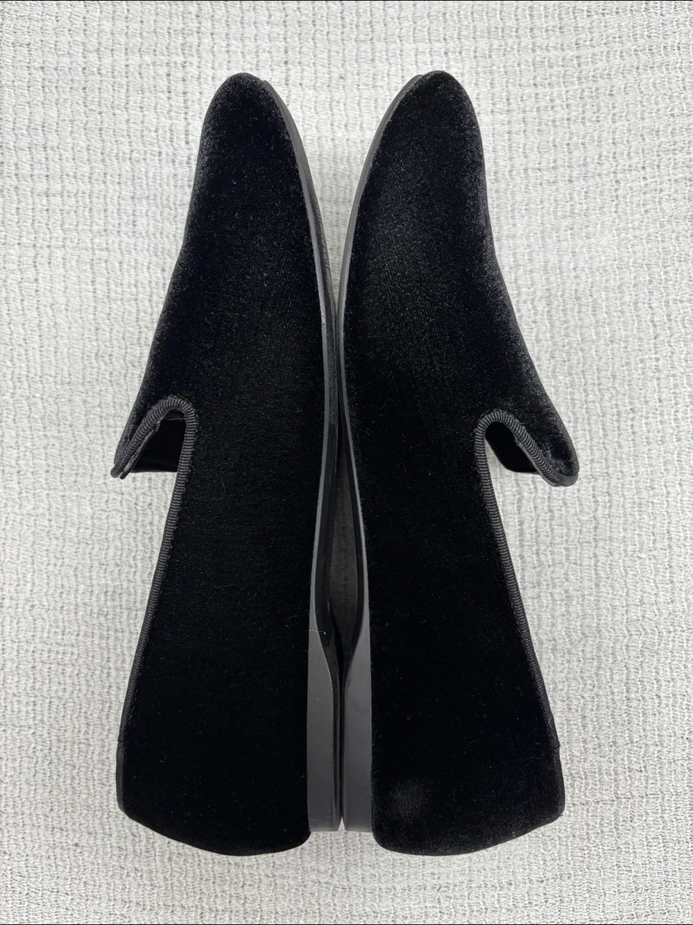 Birdies The Starling Black Velvet Slip On Classic Flat Loafer Women's Size 6.5
